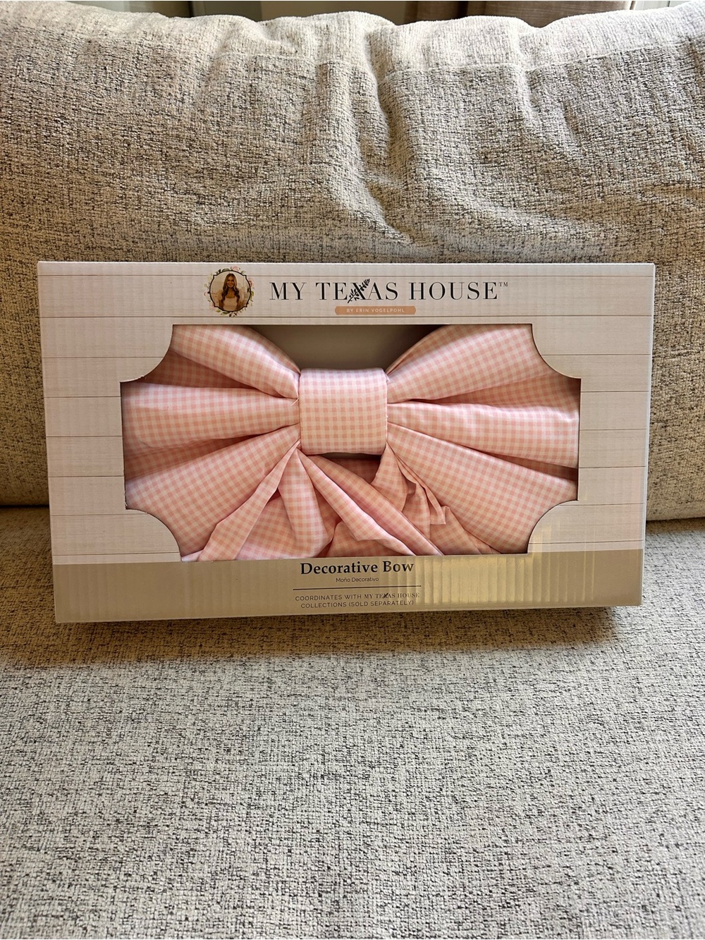 My Texas House Pink Gingham Decorative Bow